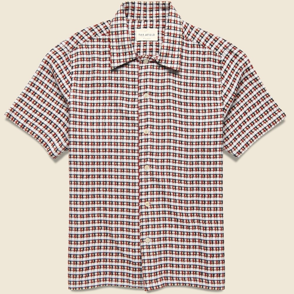 Far Afield Dobby Check Busey Short Sleeve Shirt Size 2